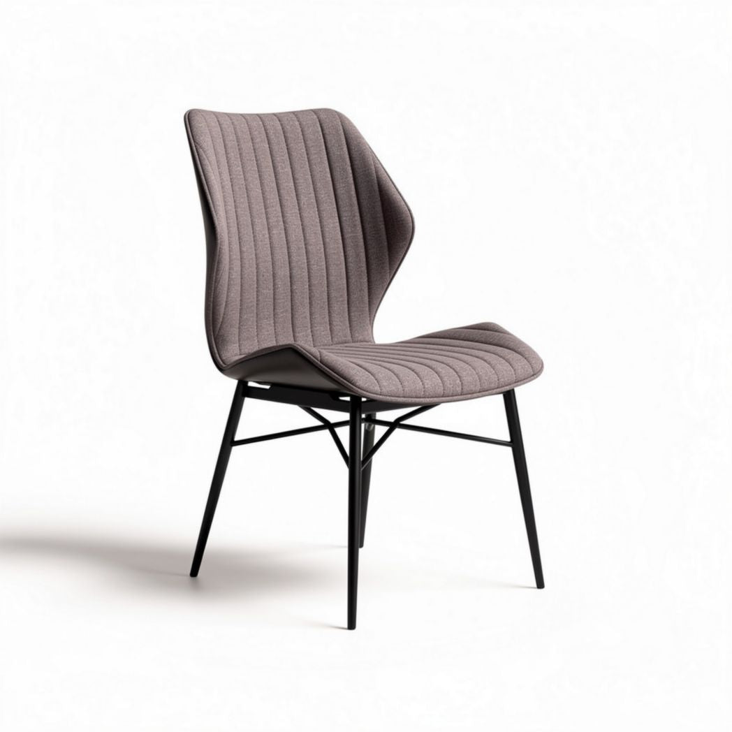 Upholstered dining chair with metal legs in gray 45 x 55 x 85cm