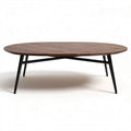 Round wooden coffee table with metal legs 100 x 100 x 40cm walnut color