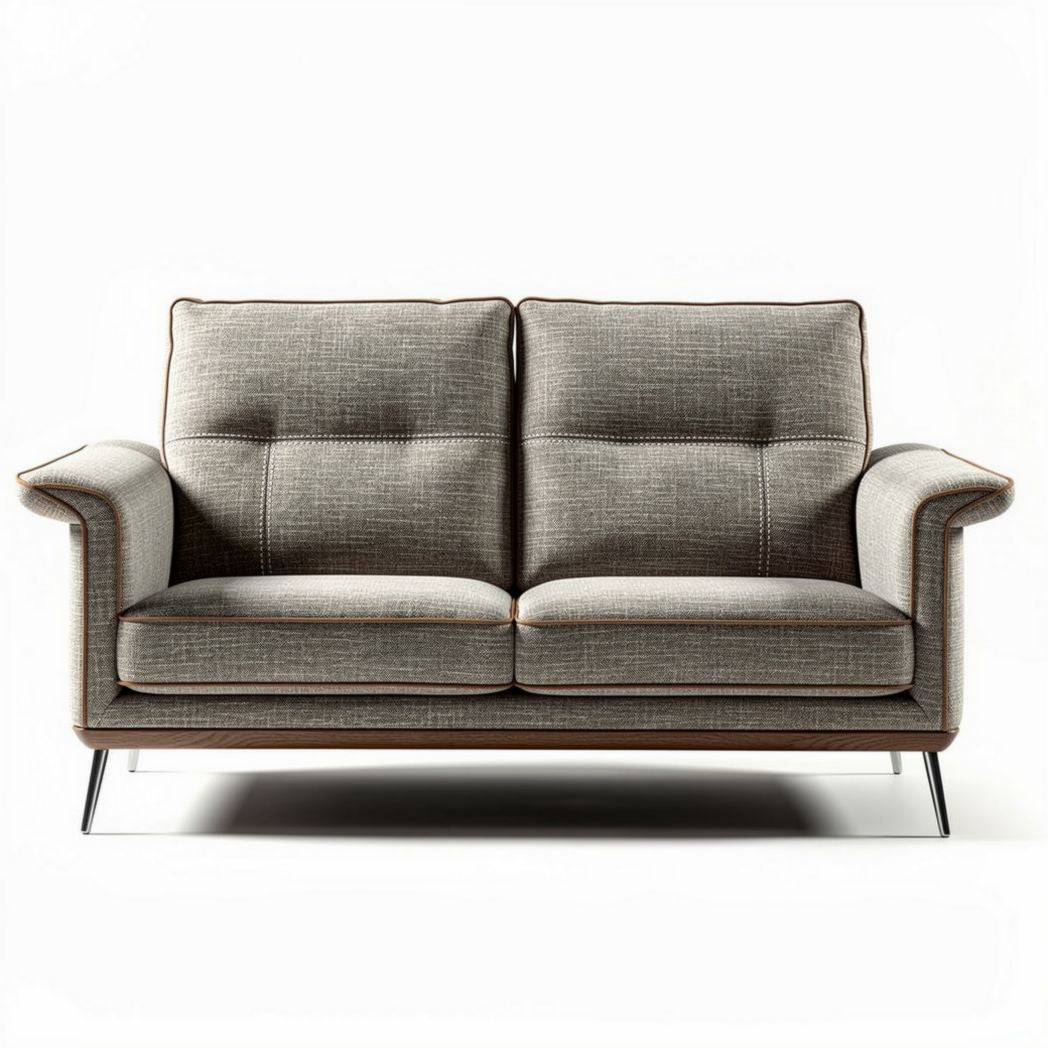 Two-seat sofa with fabric upholstery and wooden frame 150 x 80 x 75cm